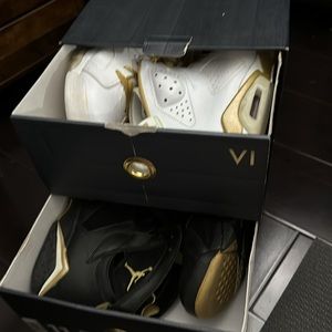Air Jordan DMP VI & VII white & gold, black & gold OG box size 11